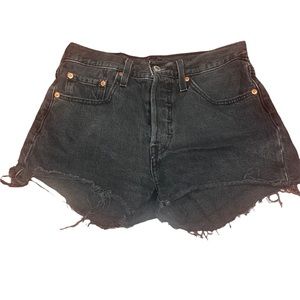Levi 501 black kid rise shorts